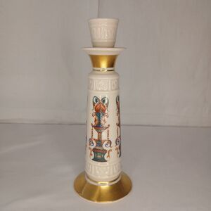 LENOX USA Tapered Candlestick Gold Rimmed Retired Lido Pattern 8" Vintage